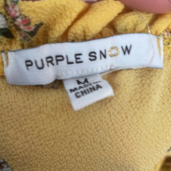 purple snow yellow floral dress size medium - Picture 3 of 3